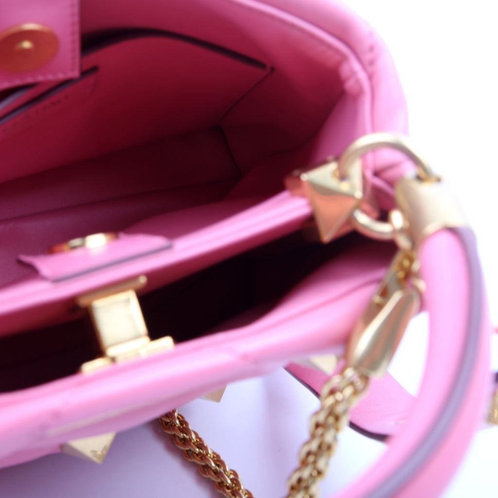 Roman Stud Top Handle Small Pink