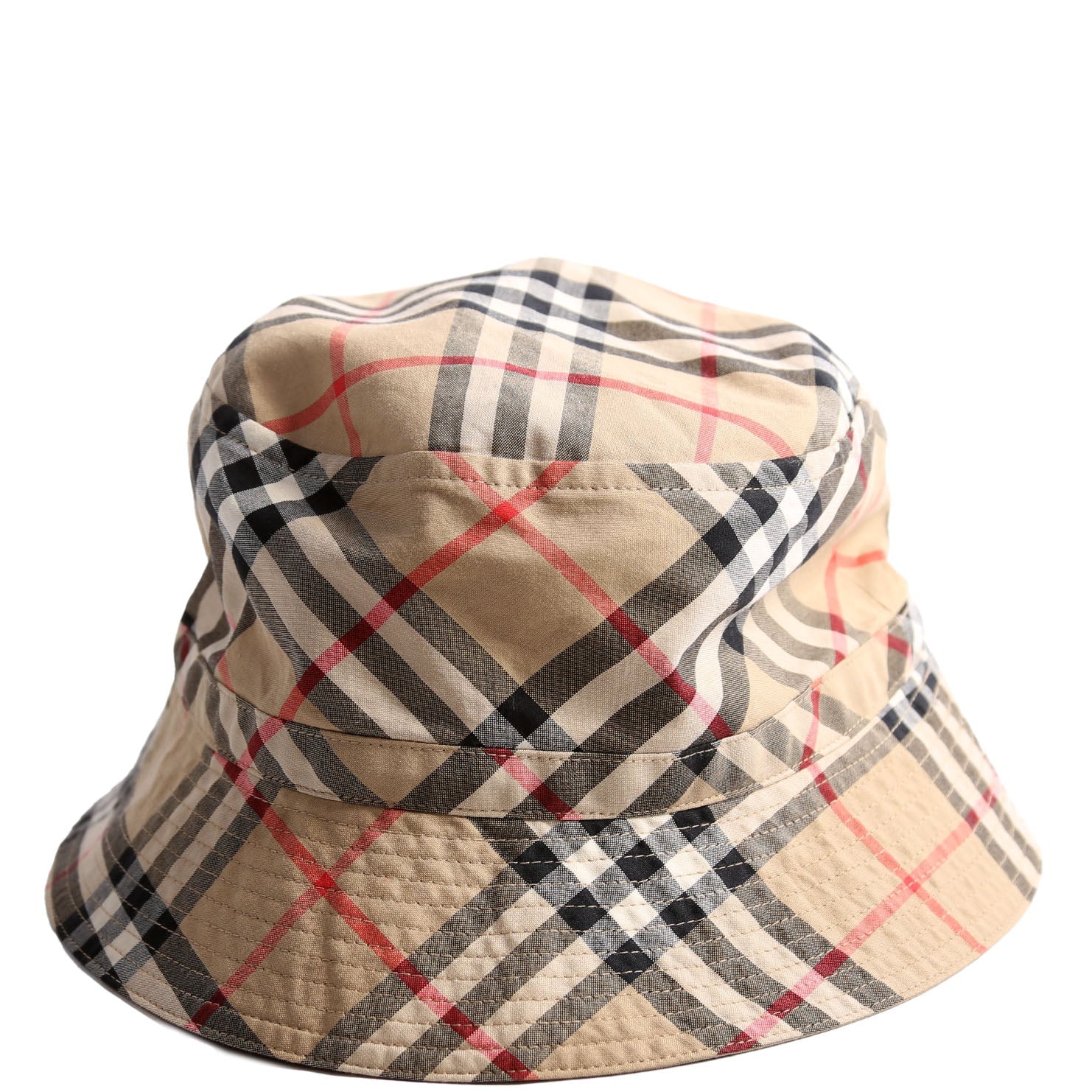 Kids Check Bucket Hat Size Large Beige
