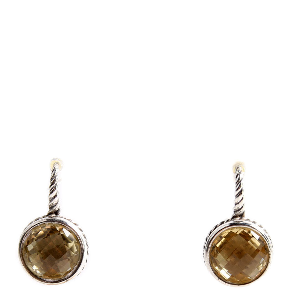 Cable Drop Citrine Earrings Citrine/925