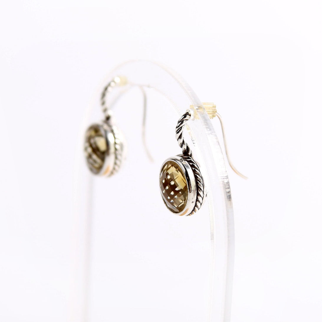 Cable Drop Citrine Earrings Citrine/925