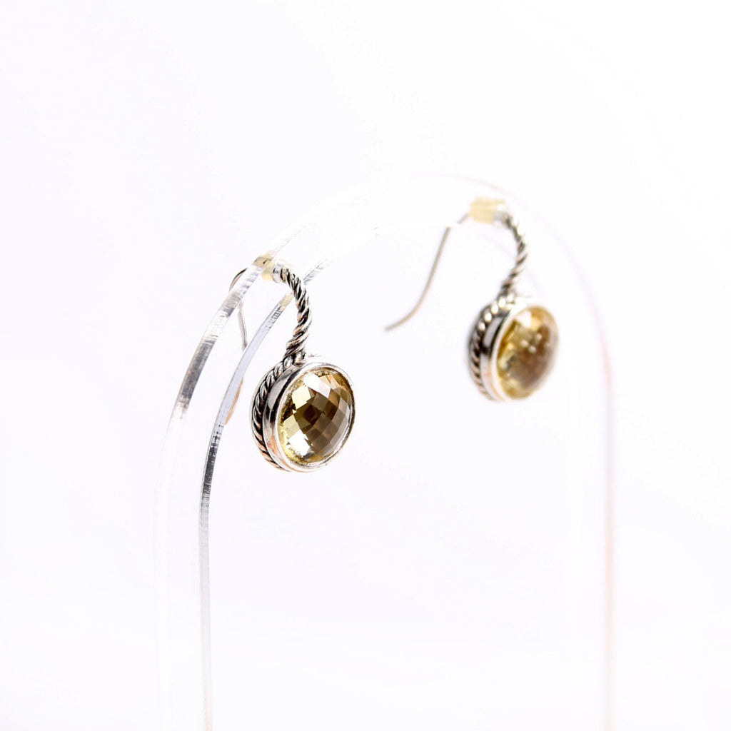 Cable Drop Citrine Earrings Citrine/925