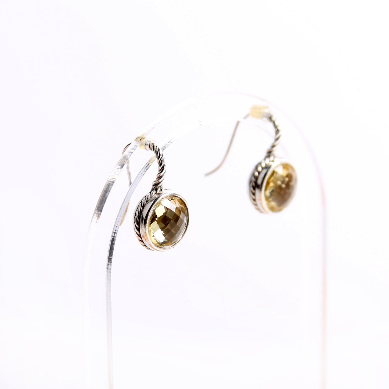 Cable Drop Citrine Earrings Citrine/925