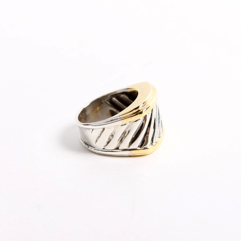 Cable Cigar Band Ring 925/750 Size 6
