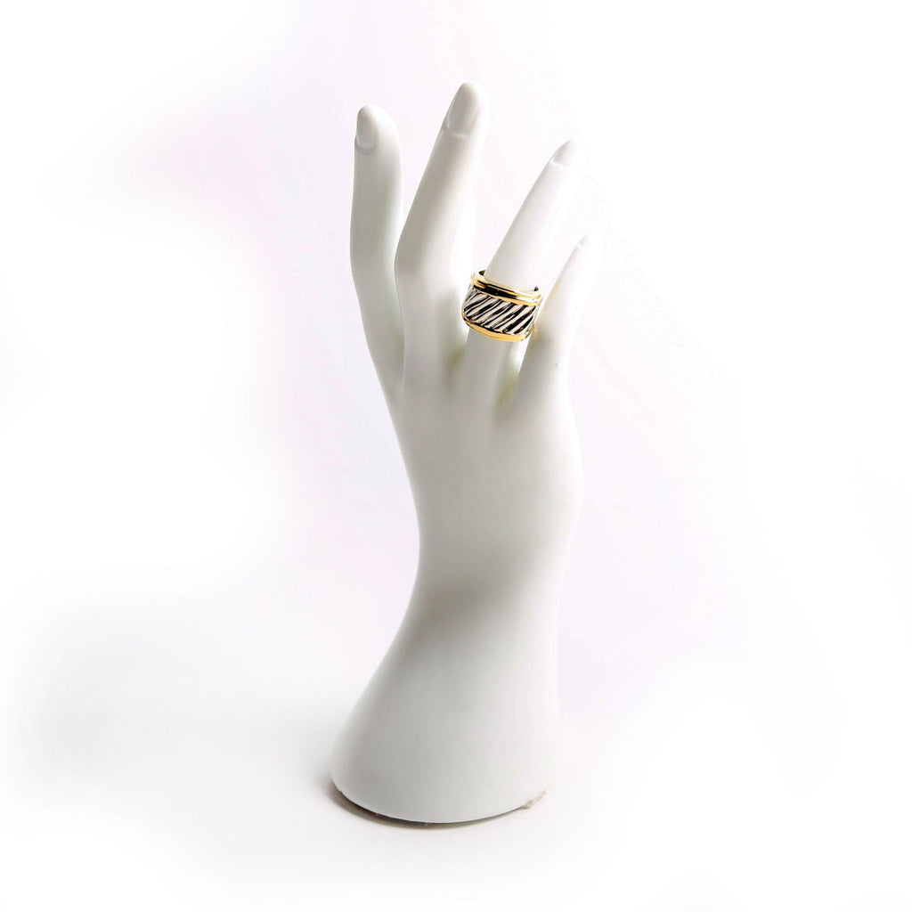 Cable Cigar Band Ring 925/750 Size 6