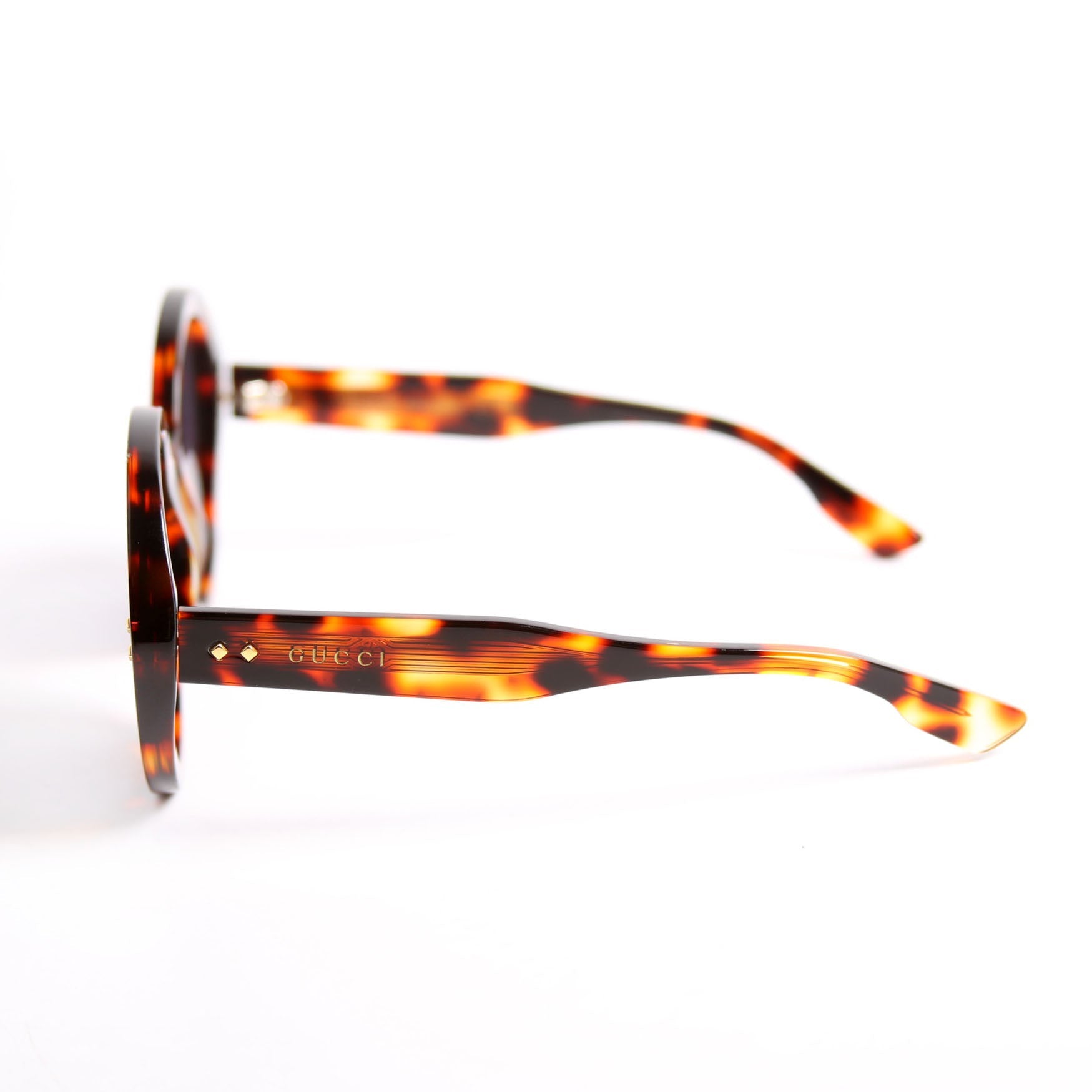 GG1081S Round Acetate Sunglasses Brown