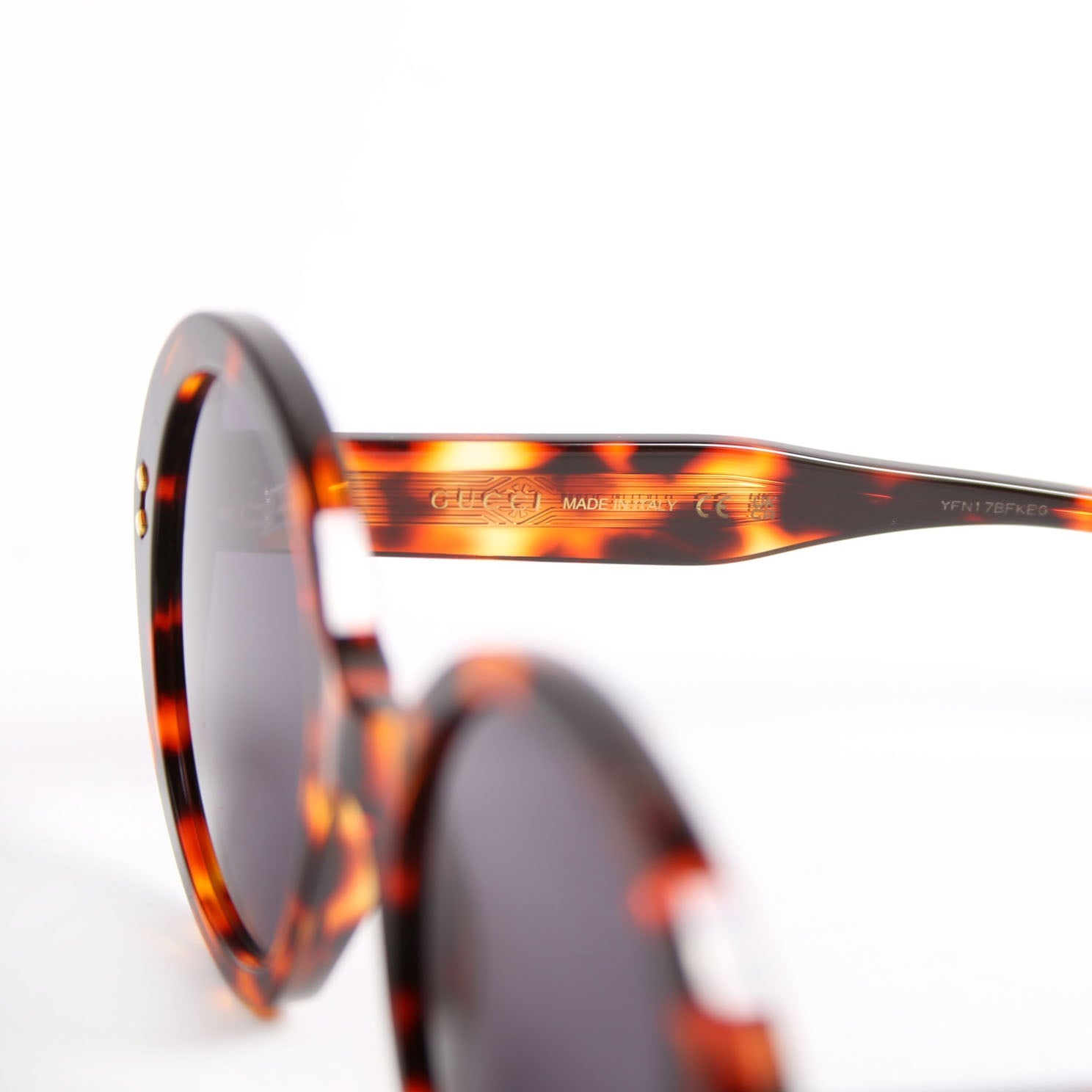 GG1081S Round Acetate Sunglasses Brown