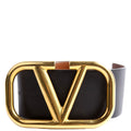 Reversible V Logo Signature Belt 70MM Size 75/30 Black/Gold
