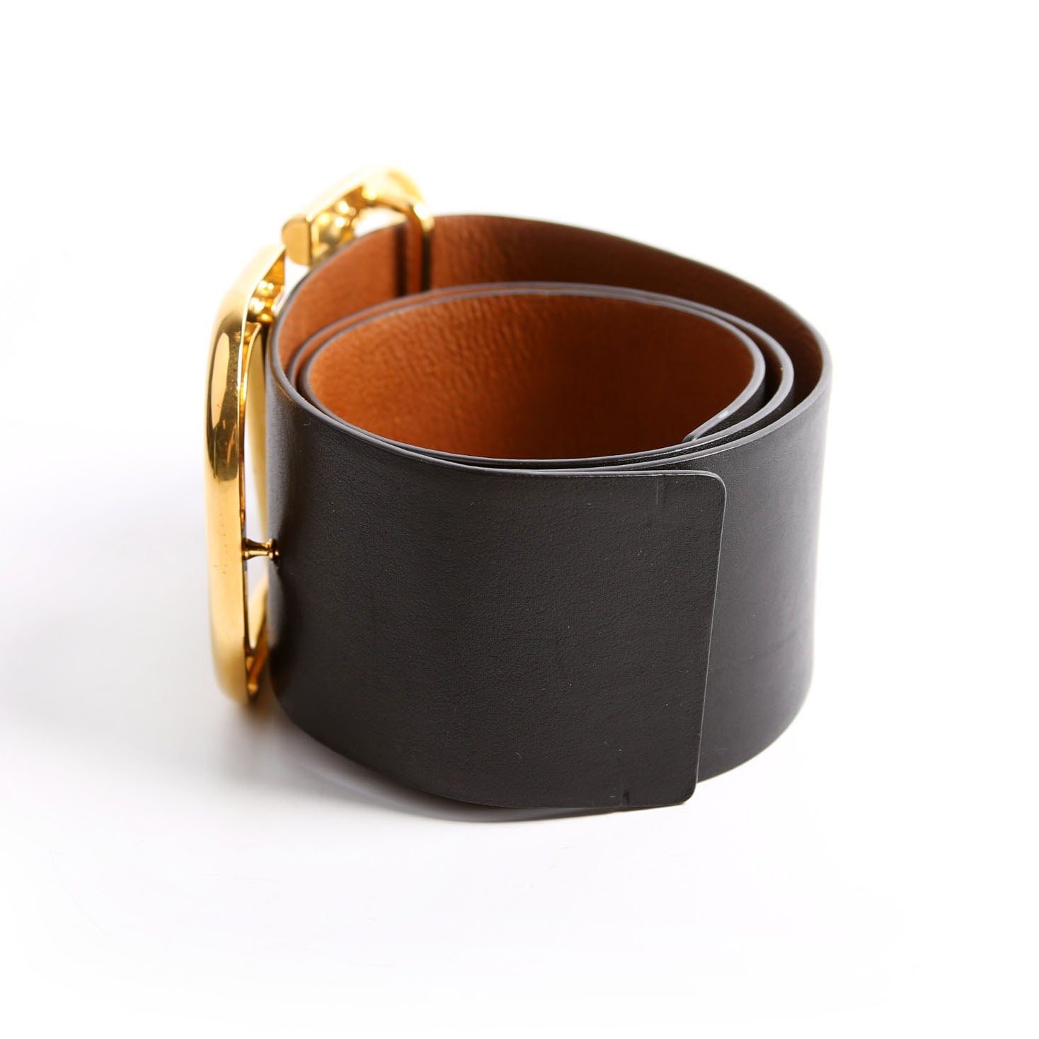 Reversible V Logo Signature Belt 70MM Size 75/30 Black/Gold