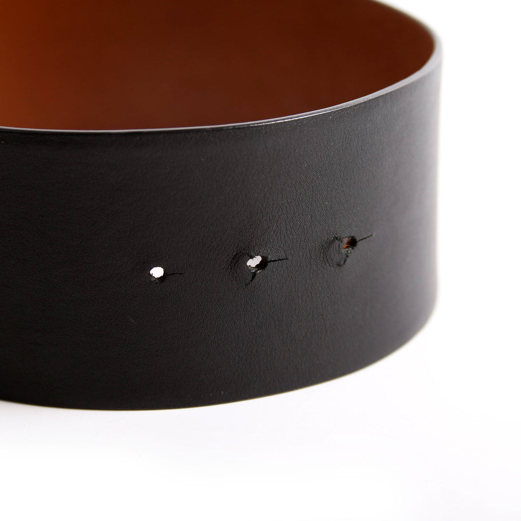 Reversible V Logo Signature Belt 70MM Size 75/30 Black/Gold
