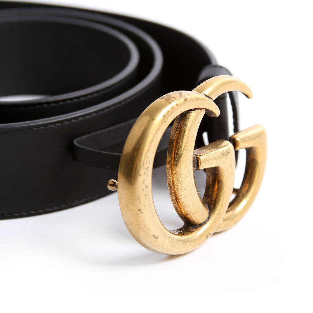 400593 Marmont GG Leather Belt Size 90/36 Black