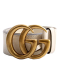 400593 Marmont GG Leather Belt Size 90/36 White