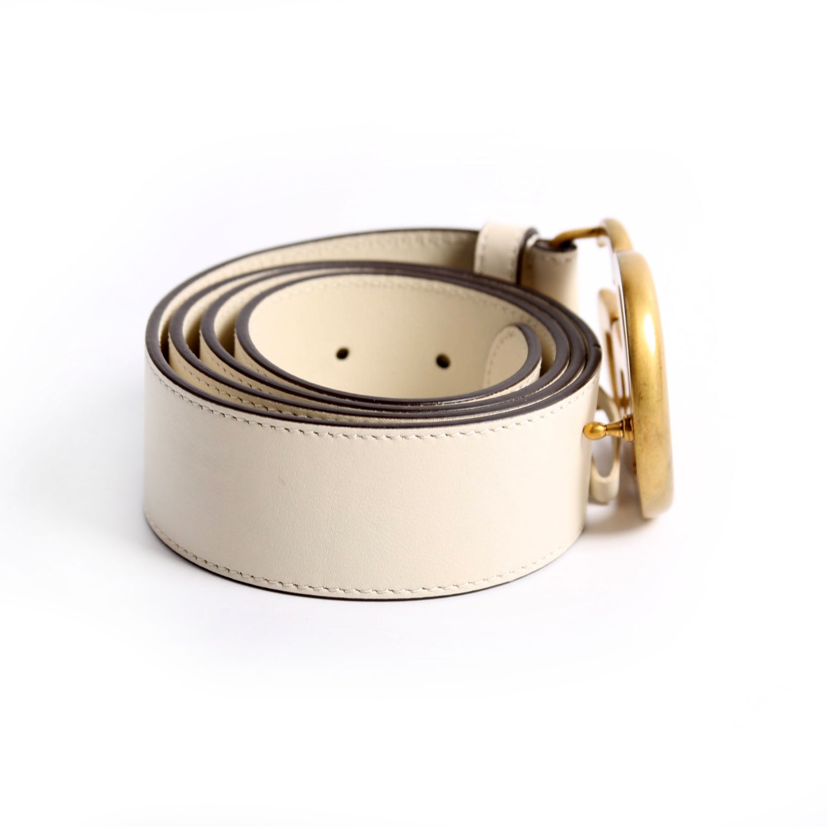 400593 Marmont GG Leather Belt Size 90/36 White