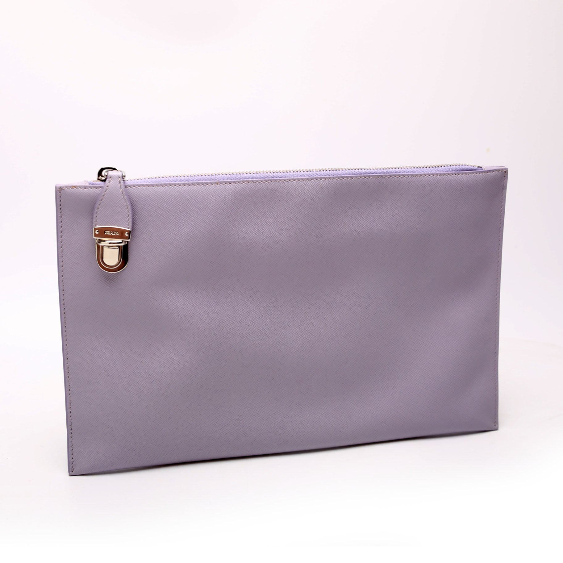 Saffiano Zip Clutch Lavender