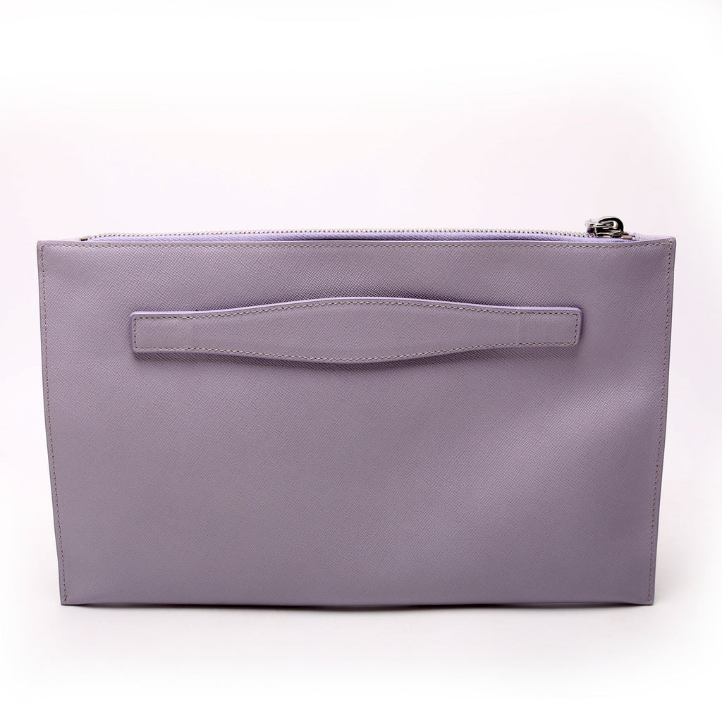 Saffiano Zip Clutch Lavender
