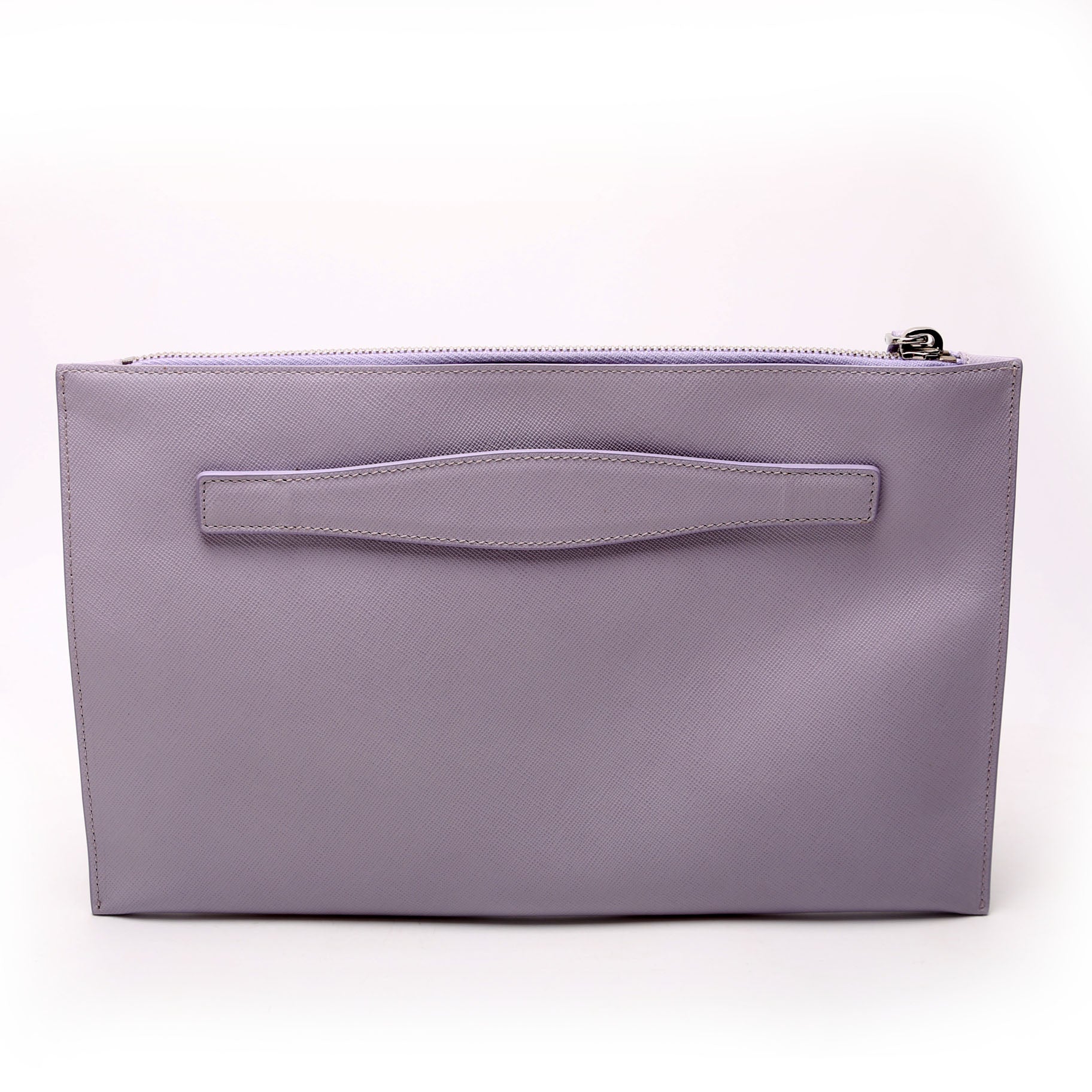 Saffiano Zip Clutch Lavender