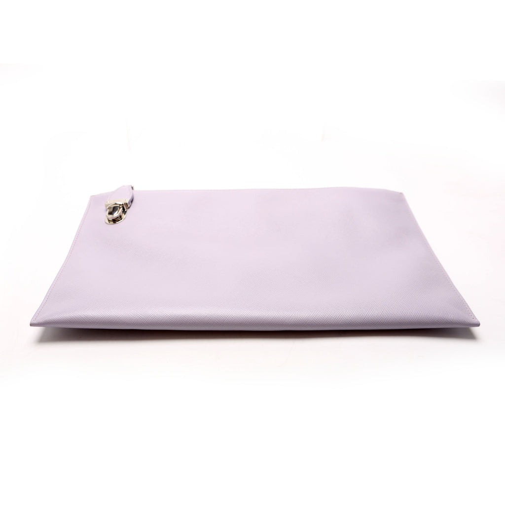 Saffiano Zip Clutch Lavender