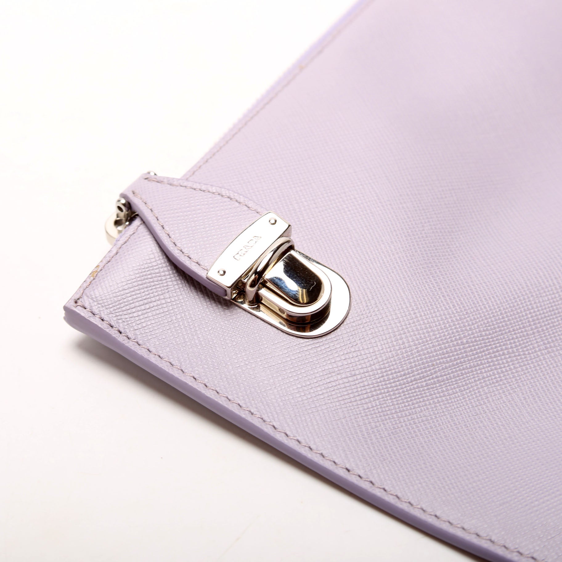 Saffiano Zip Clutch Lavender