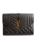 651030 Triquilt Wristlet Clutch Black
