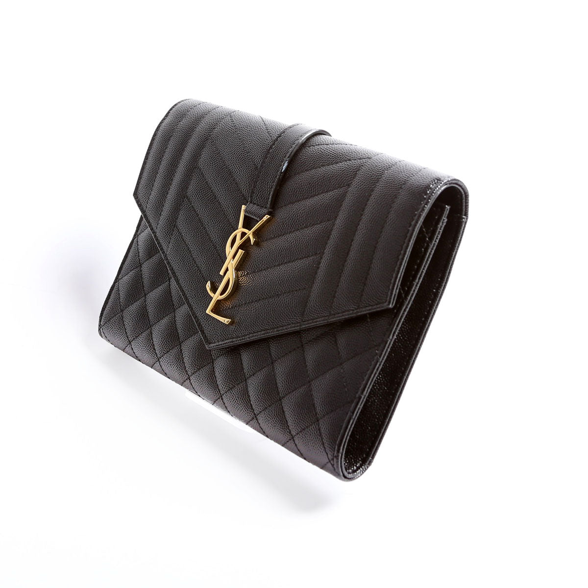 651030 Triquilt Wristlet Clutch Black