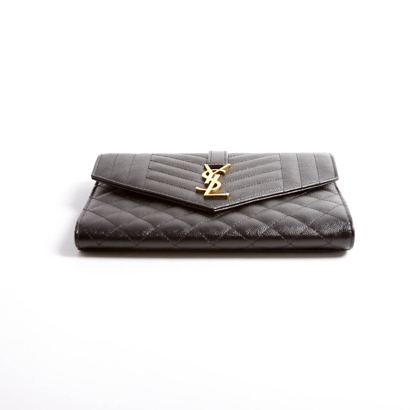 651030 Triquilt Wristlet Clutch Black