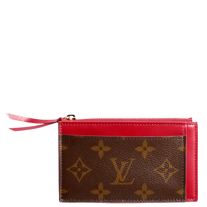 Zipped Card Holder Monogram Berry