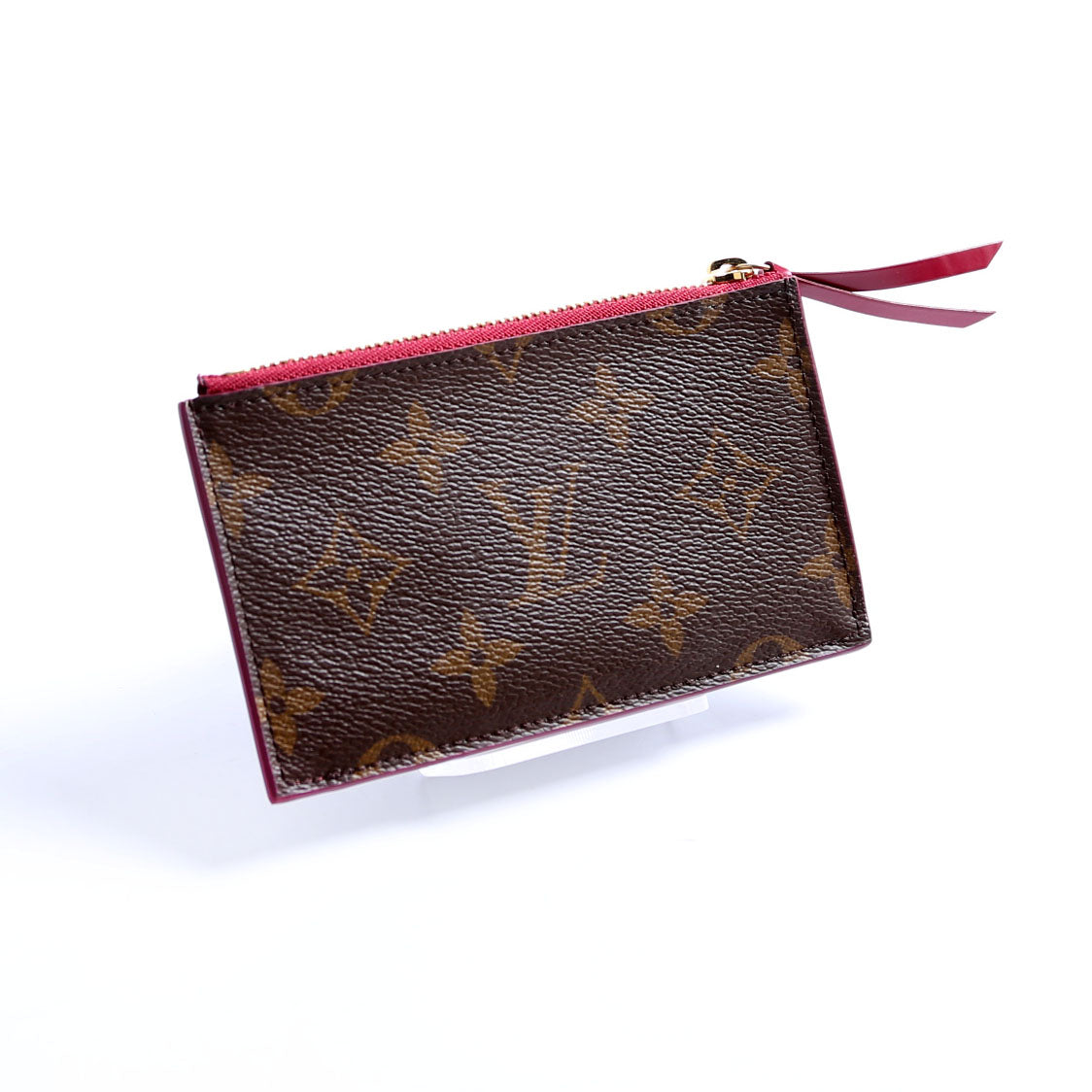 Zipped Card Holder Monogram Berry