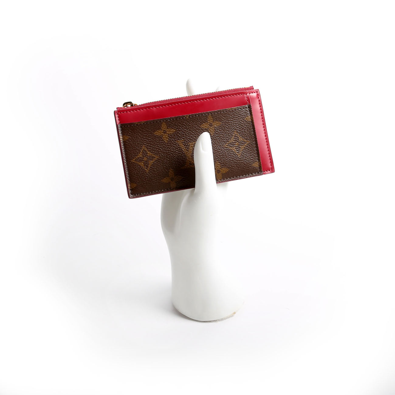 Zipped Card Holder Monogram Berry