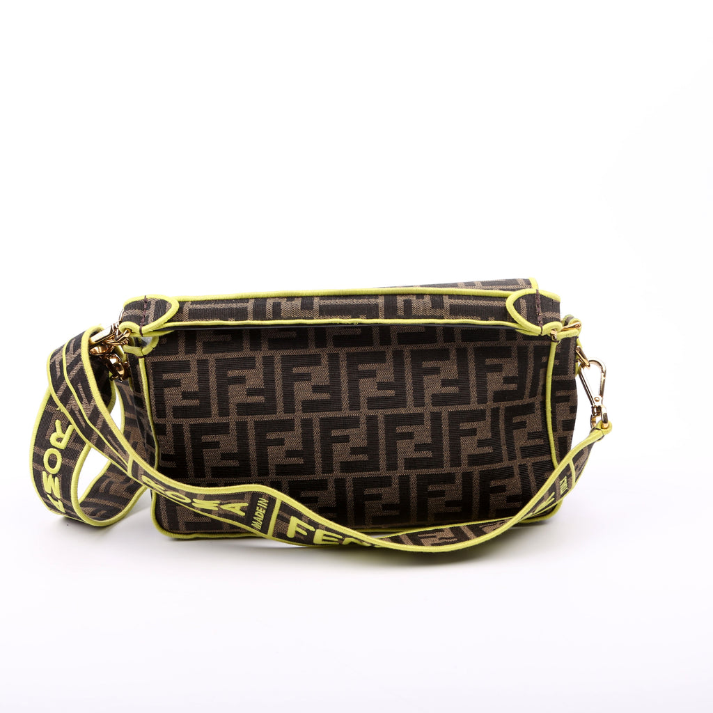 Fendi FF Jacquard Baguette Brown/Green