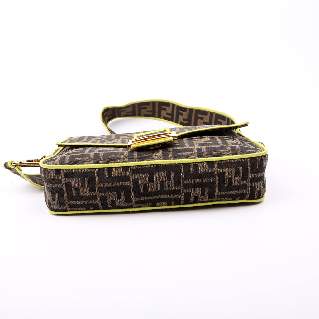 Fendi FF Jacquard Baguette Brown/Green