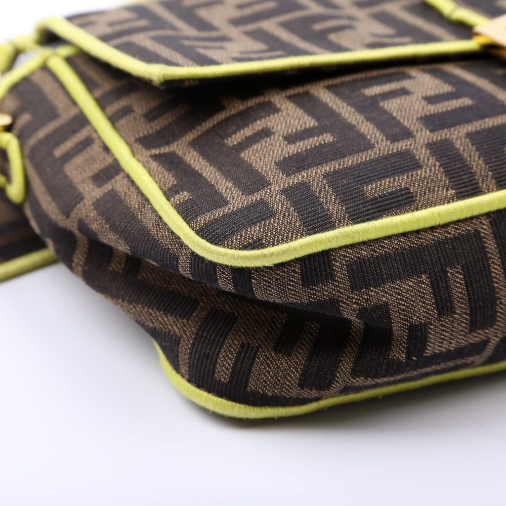 Fendi FF Jacquard Baguette Brown/Green