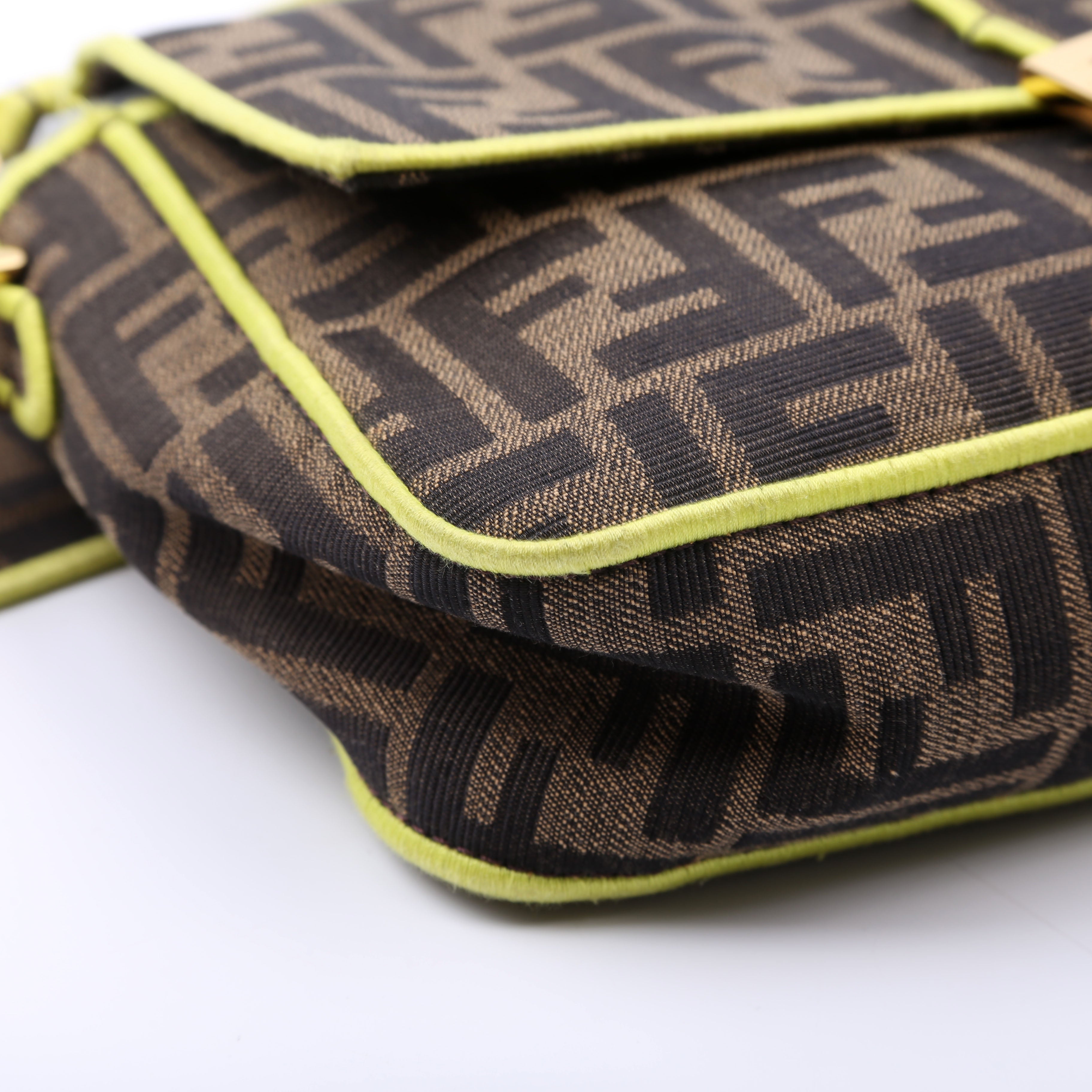 Fendi FF Jacquard Baguette Brown/Green