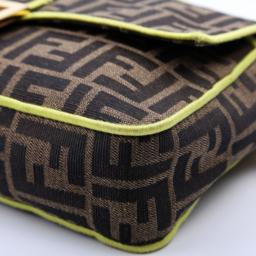 Fendi FF Jacquard Baguette Brown/Green
