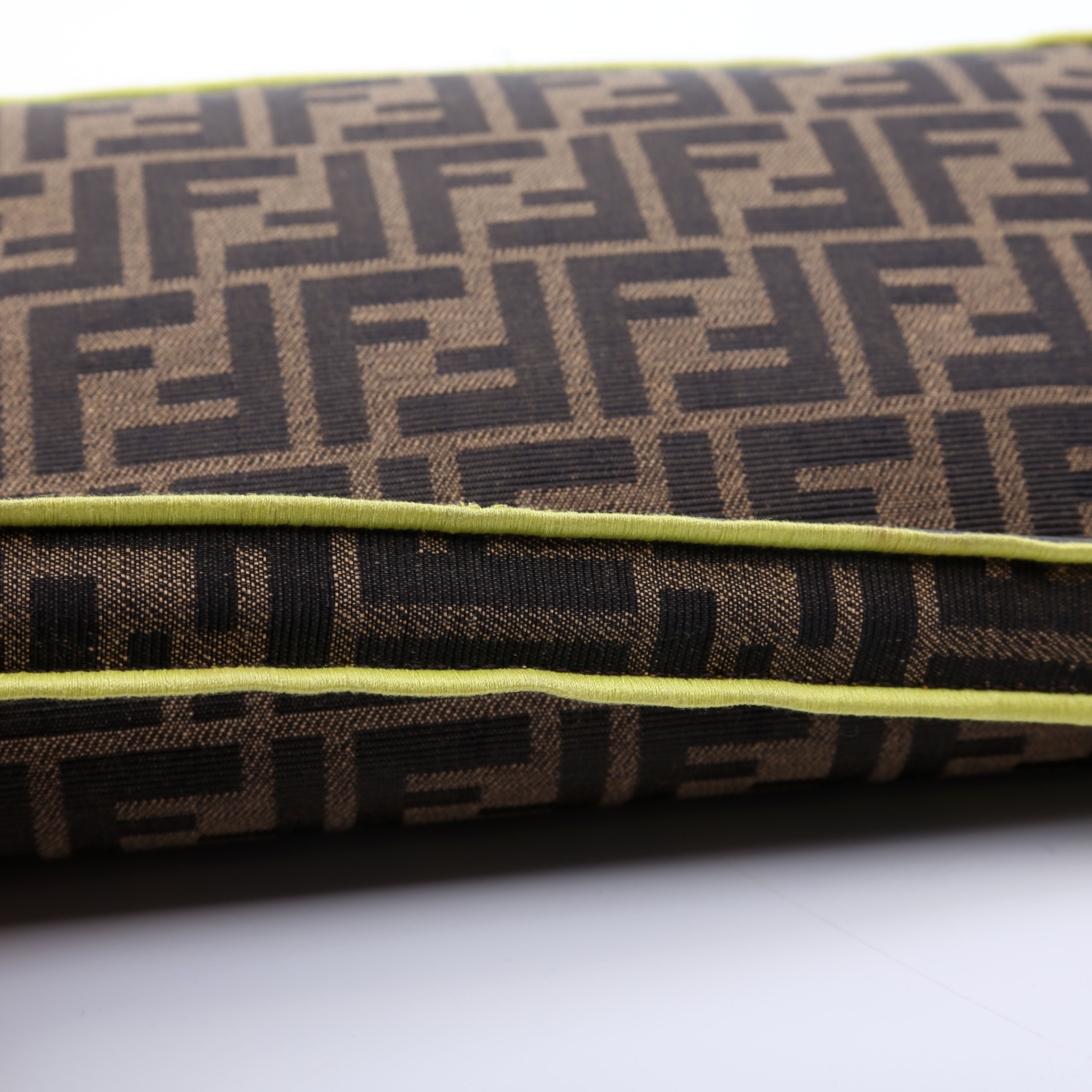 Fendi FF Jacquard Baguette Brown/Green