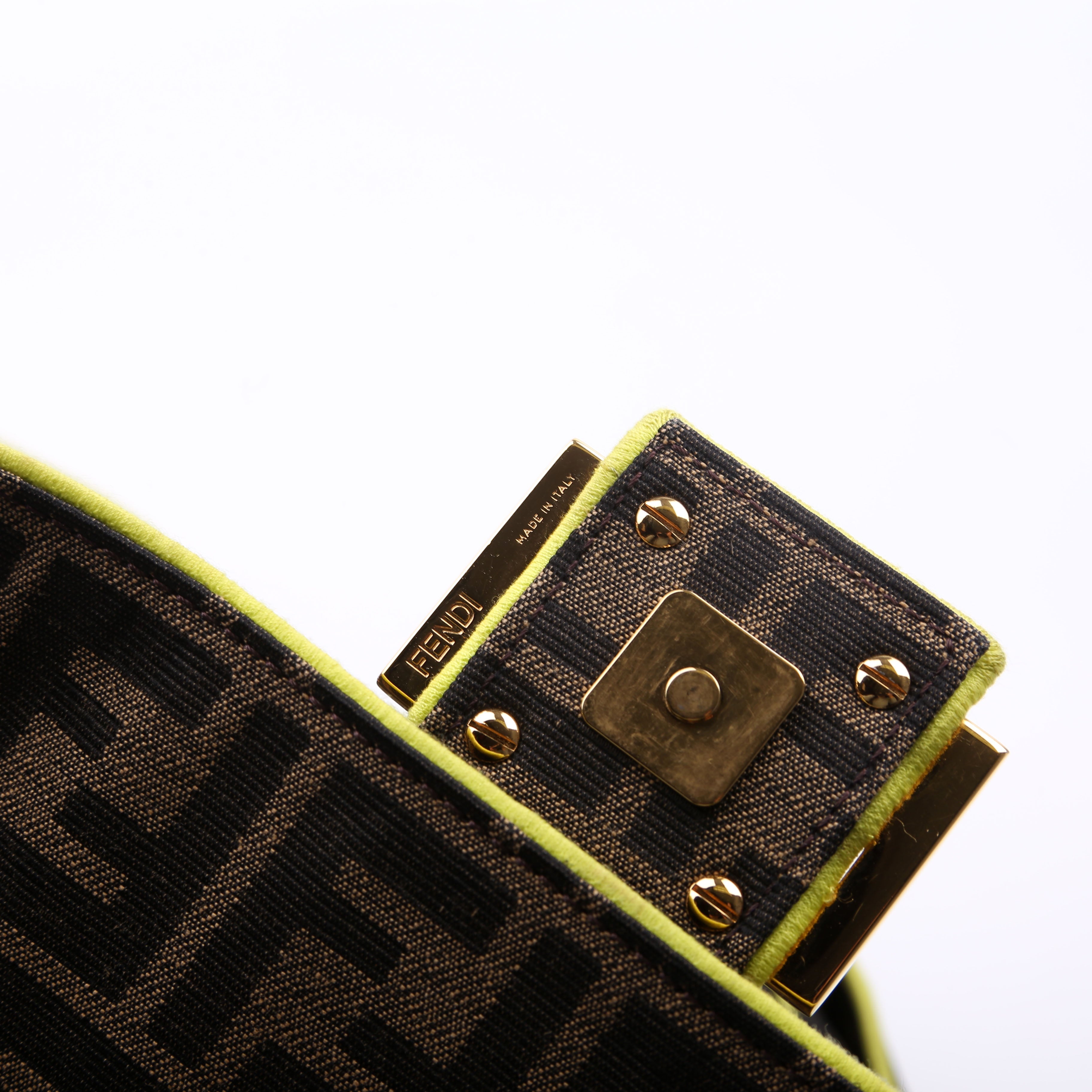 Fendi FF Jacquard Baguette Brown/Green