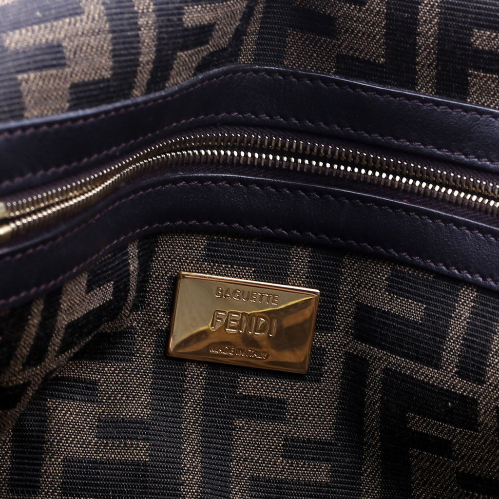 Fendi FF Jacquard Baguette Brown/Green