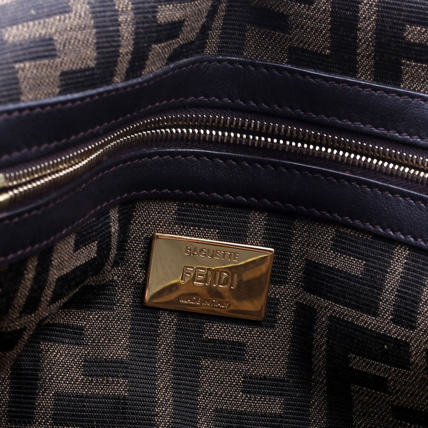 Fendi FF Jacquard Baguette Brown/Green