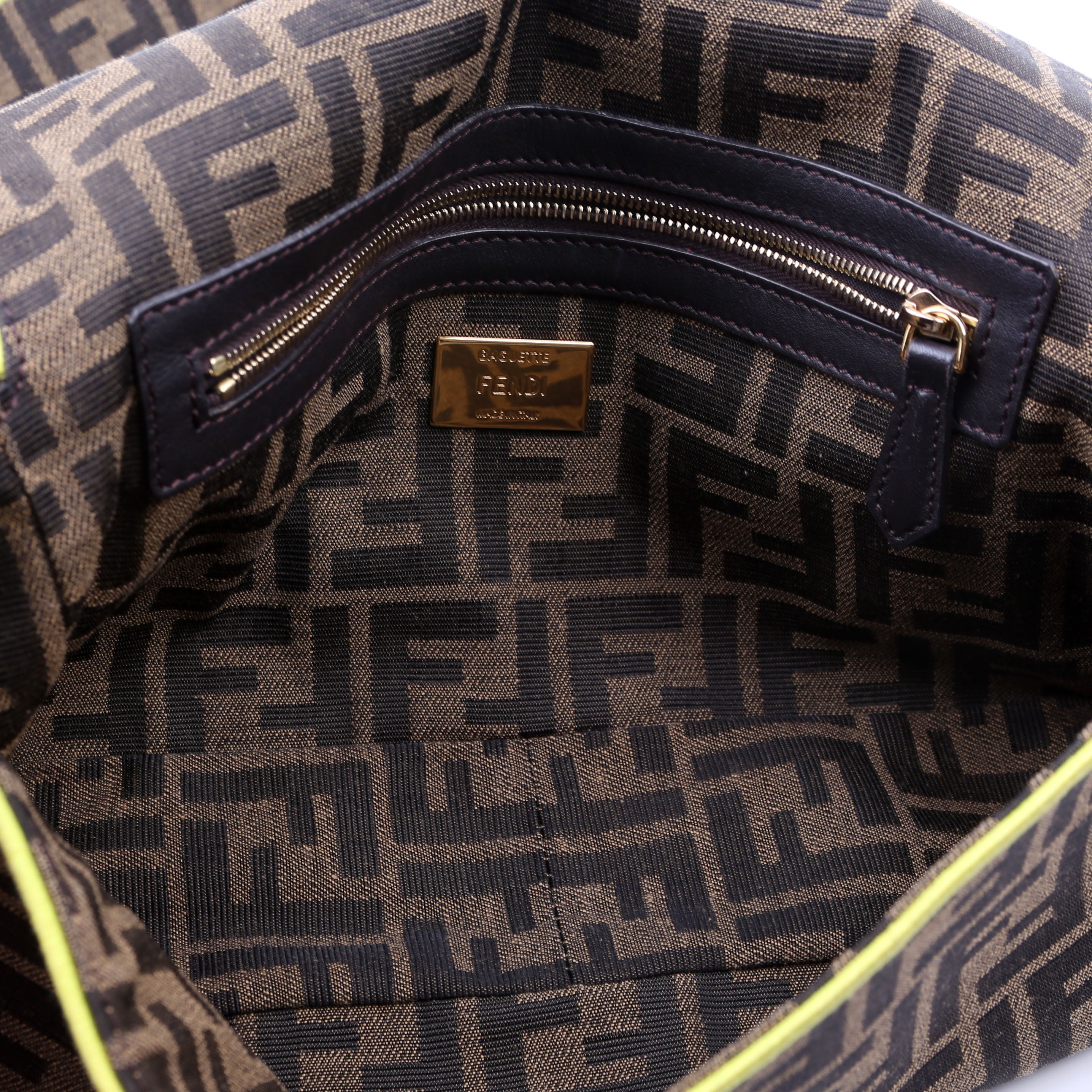 Fendi FF Jacquard Baguette Brown/Green