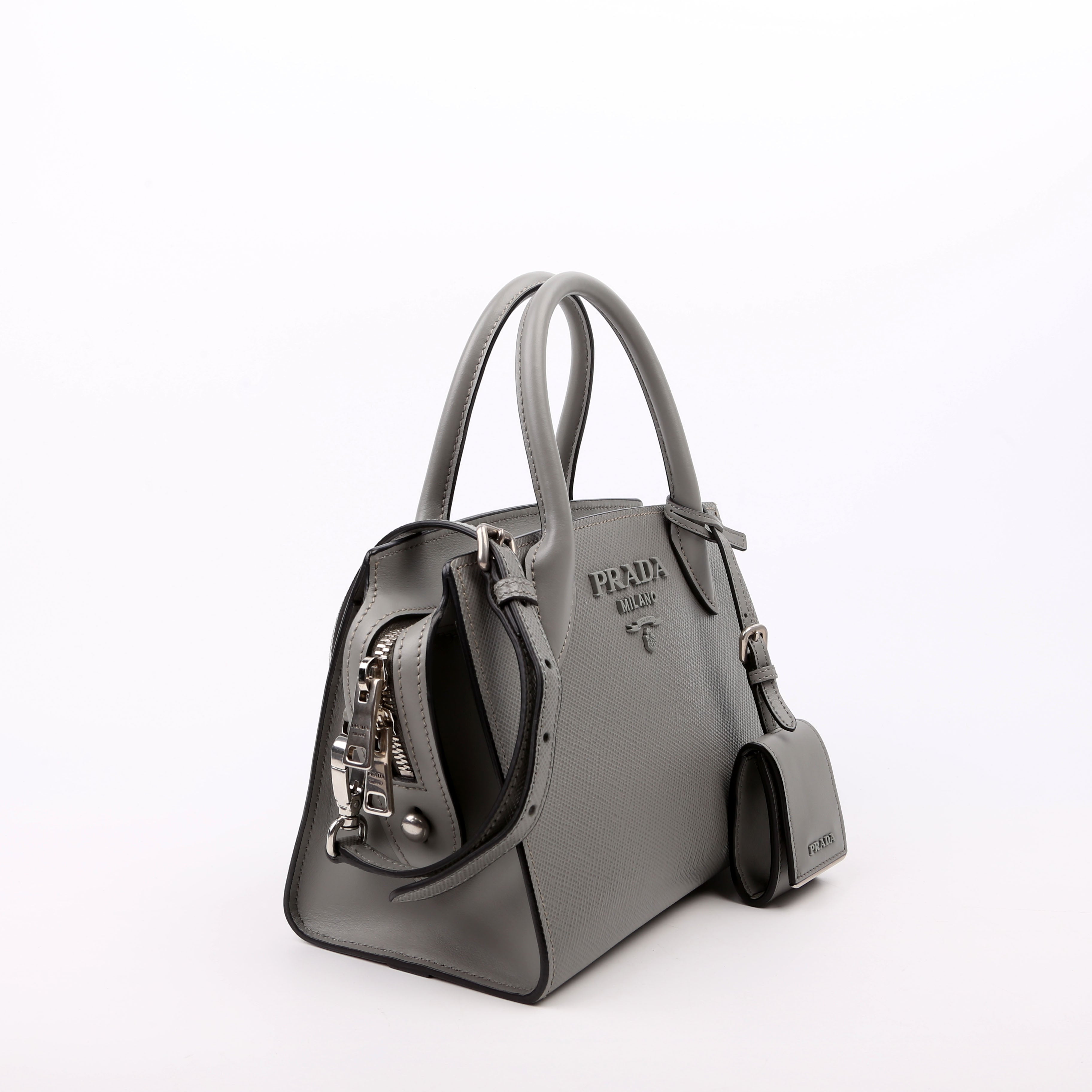 Kristen Saffiano Satchel Grey