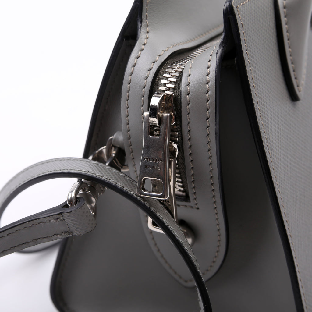 Kristen Saffiano Satchel Grey