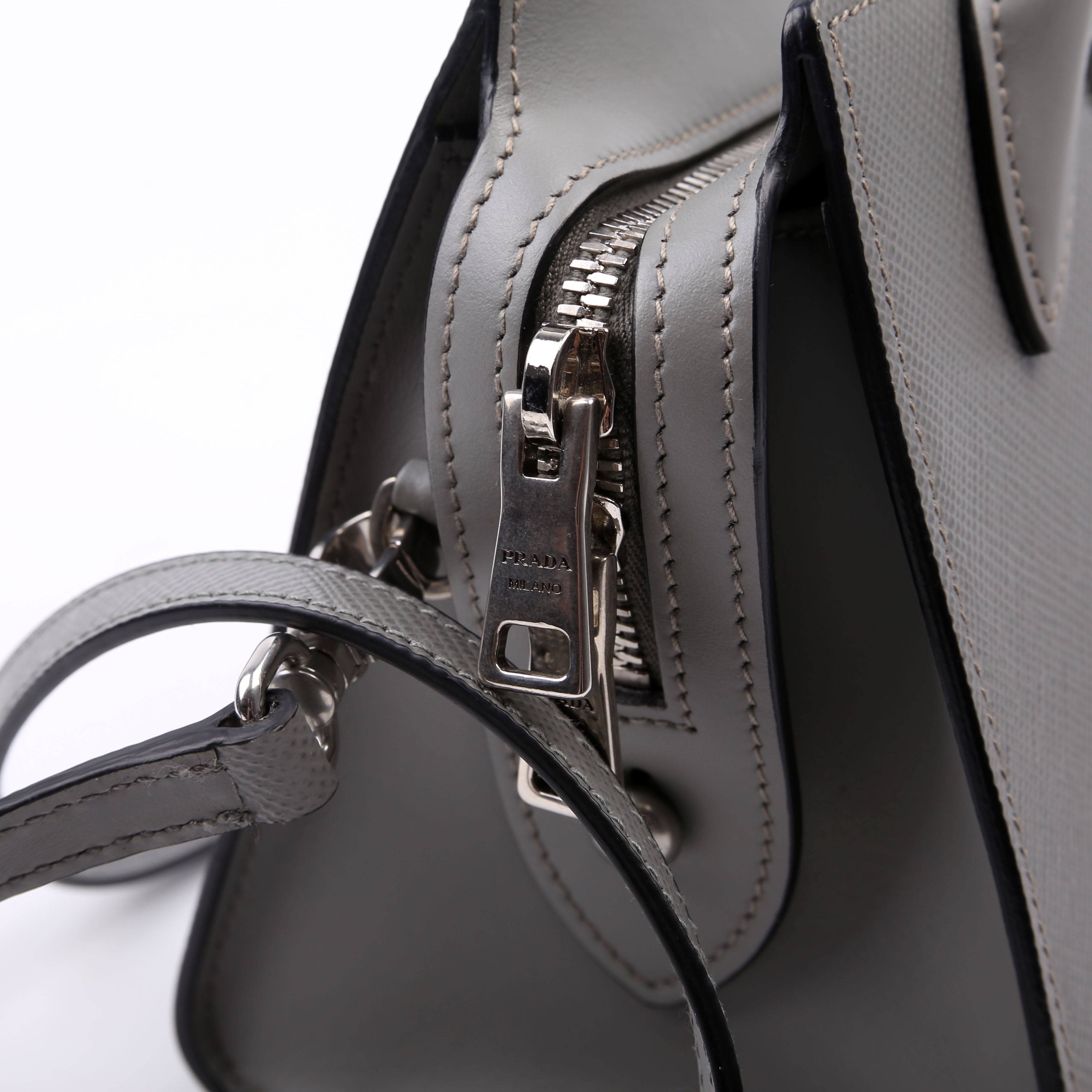Kristen Saffiano Satchel Grey