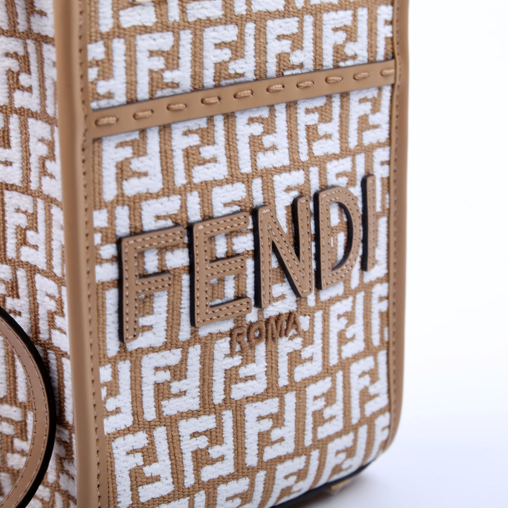 8BS051 Raffia FF Mini Sunshine Shopper Tan