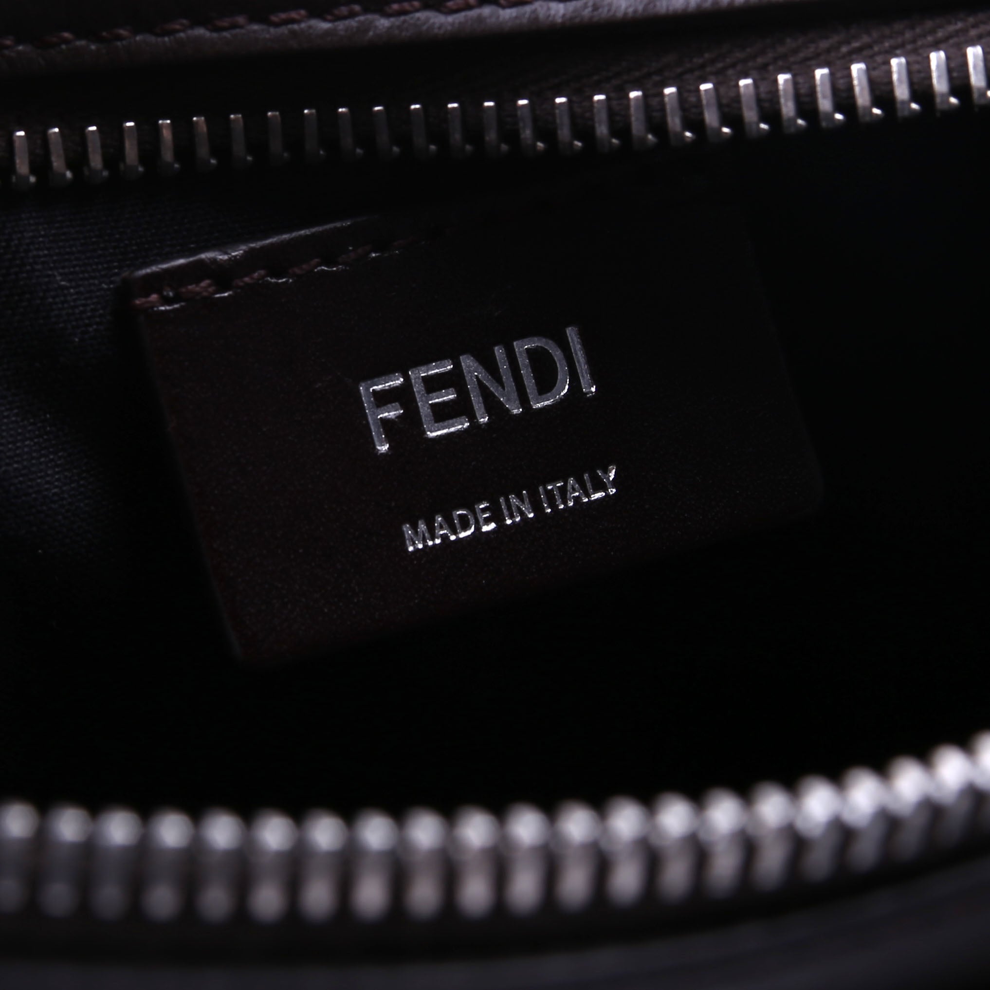 Fendi 7M0286 Zucca Roma Logo/Leather Camera Case Brown