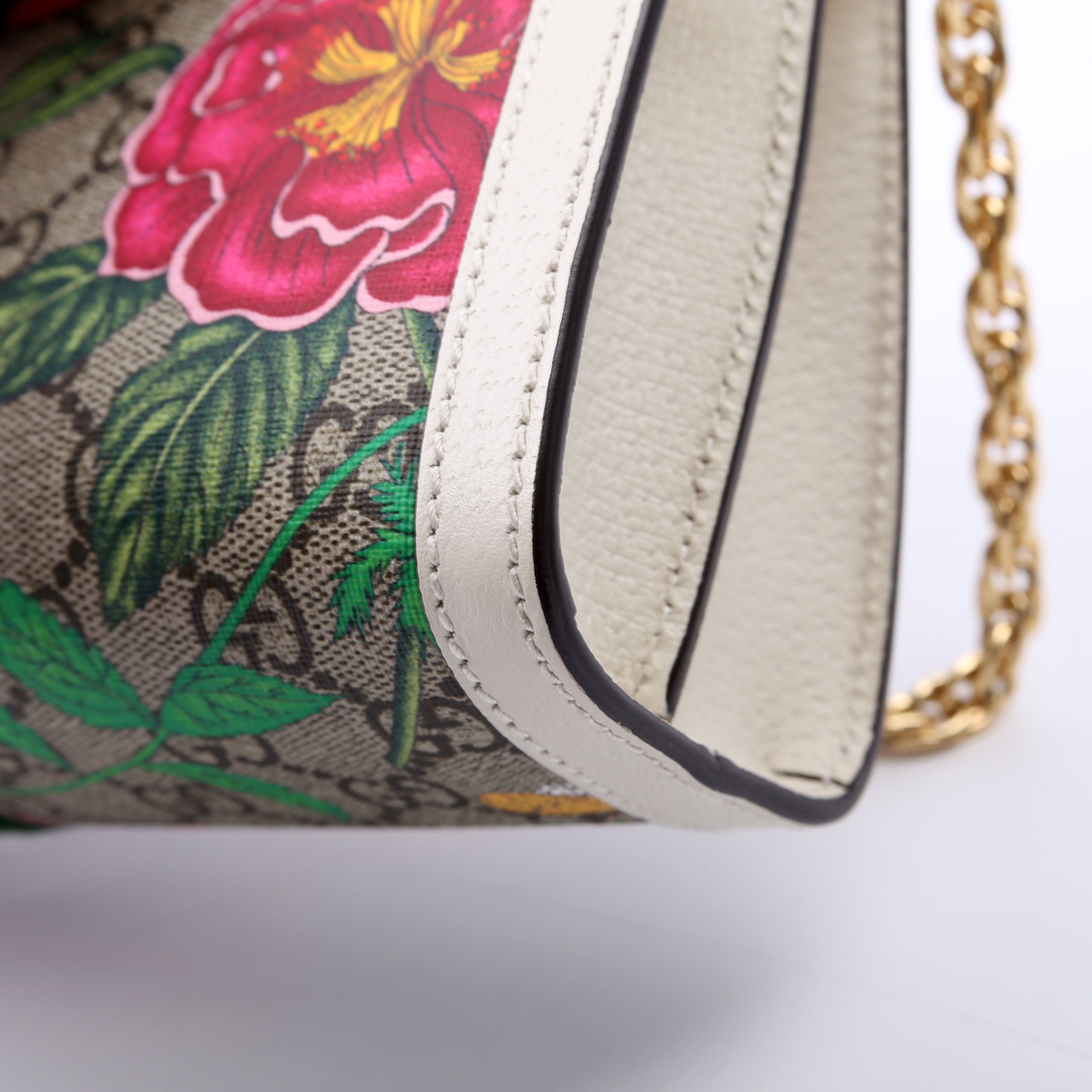 503877 GG Supreme Flora Ophidia Small Chain White