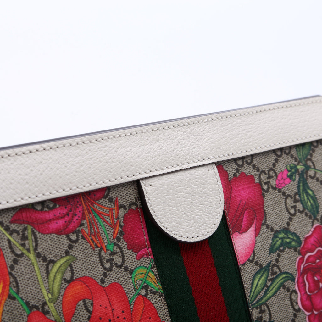 503877 GG Supreme Flora Ophidia Small Chain White