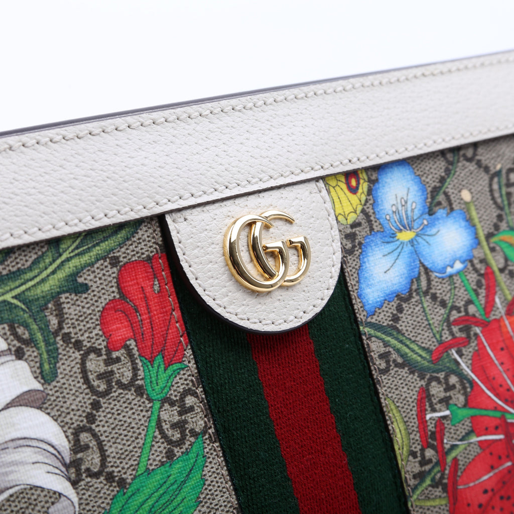 503877 GG Supreme Flora Ophidia Small Chain White
