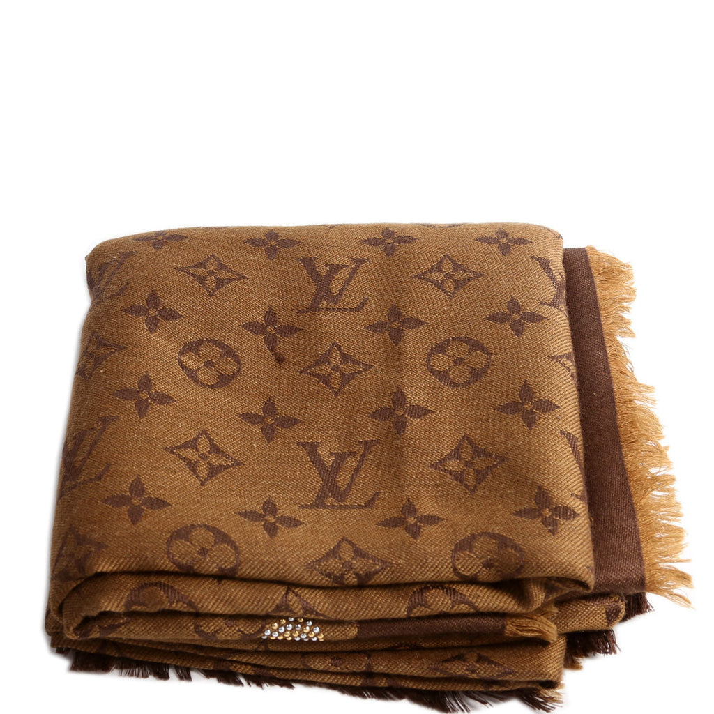Shawl Monogram Reverse Dots Silk/Wool