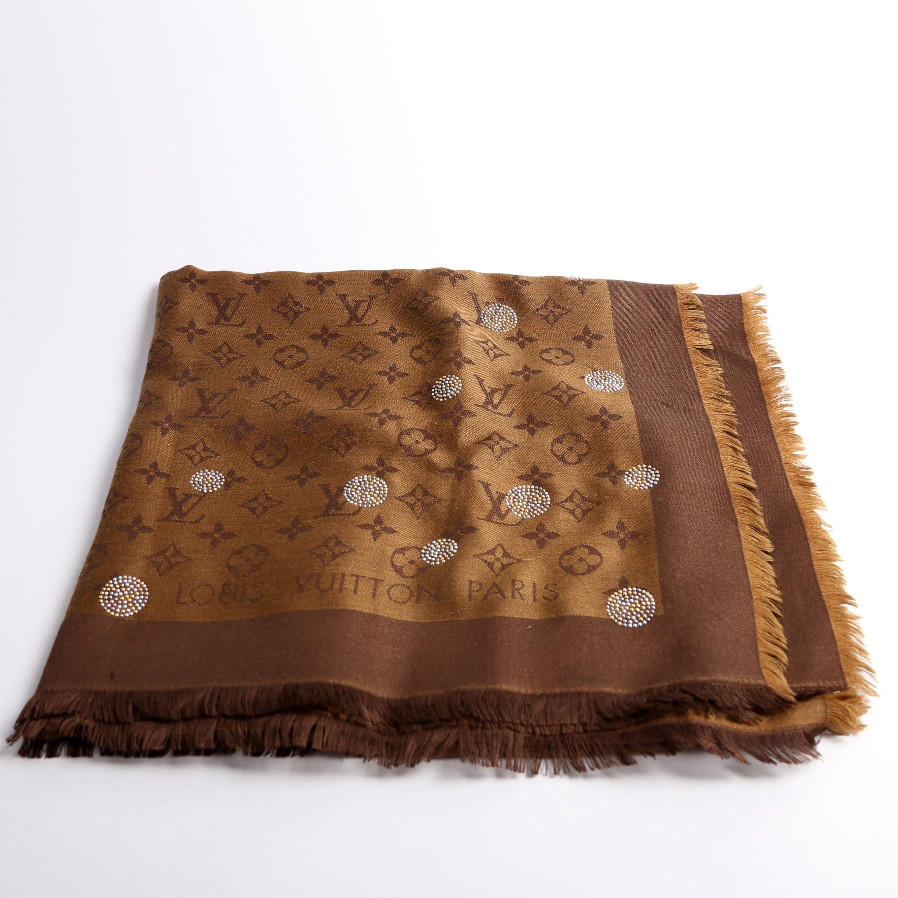 Shawl Monogram Reverse Dots Silk/Wool