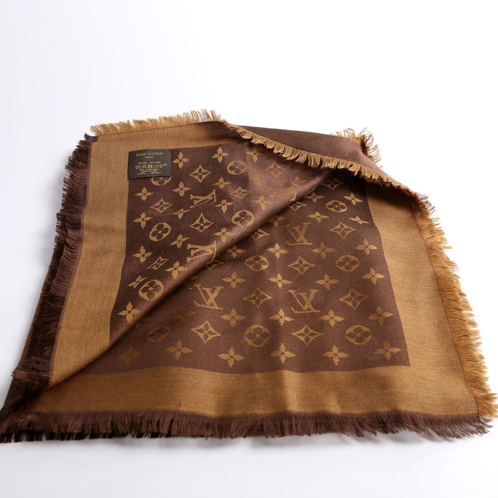 Shawl Monogram Reverse Dots Silk/Wool