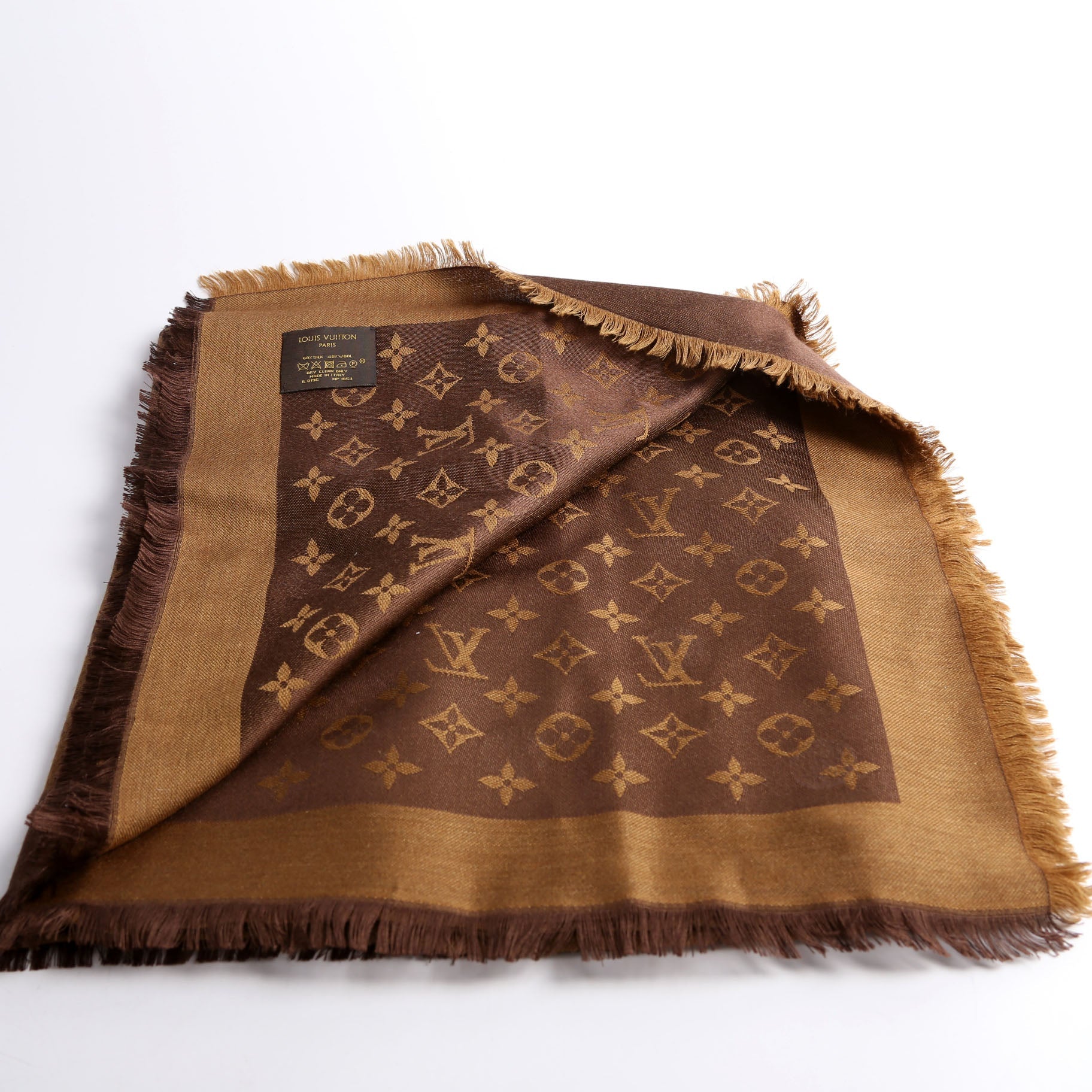 Shawl Monogram Reverse Dots Silk/Wool