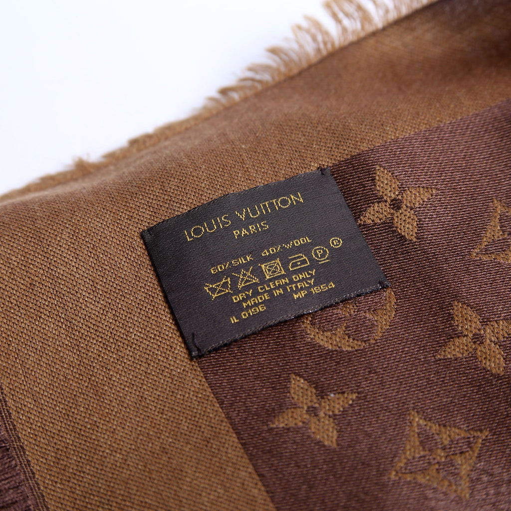 Shawl Monogram Reverse Dots Silk/Wool